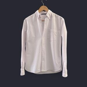Brandy Melville white and pink striped button up shirt